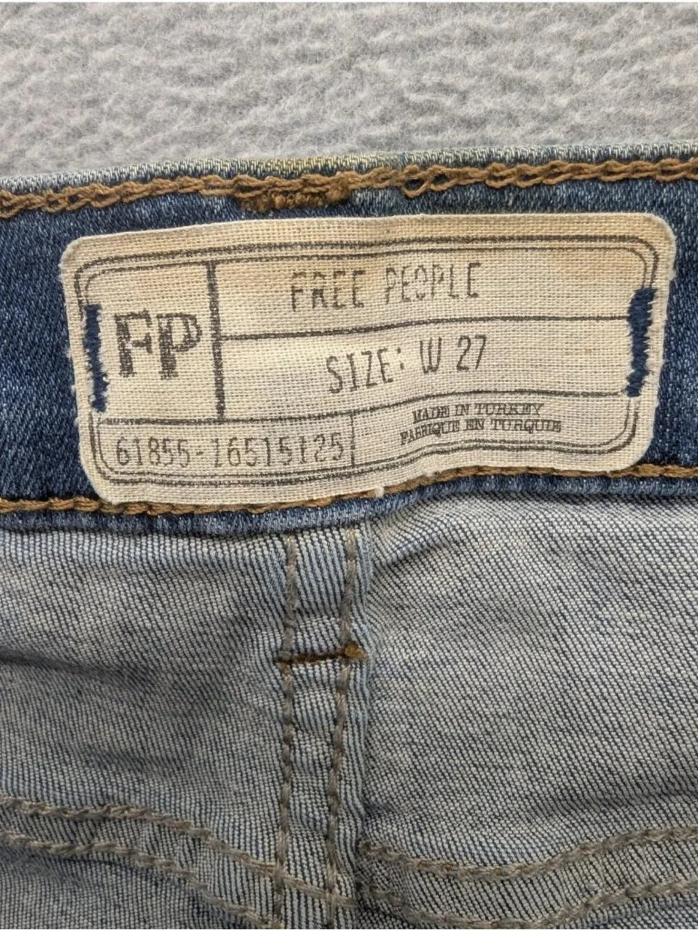 Free People Skinny Jeans Womens W27 Med Wash Mid Rise Distressed Stretch Denim